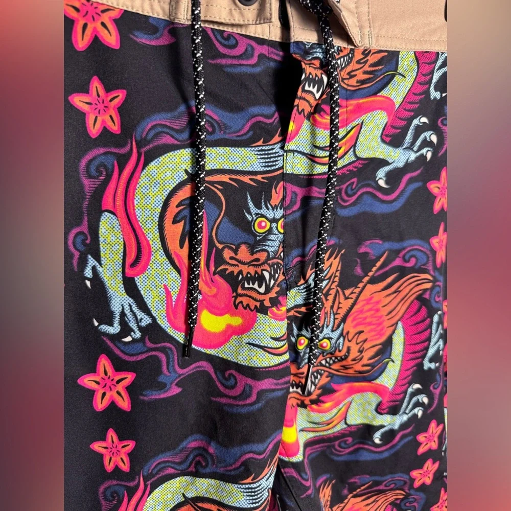 Lost Enterprises Men’s 31 Black Star Dragon Board Shorts